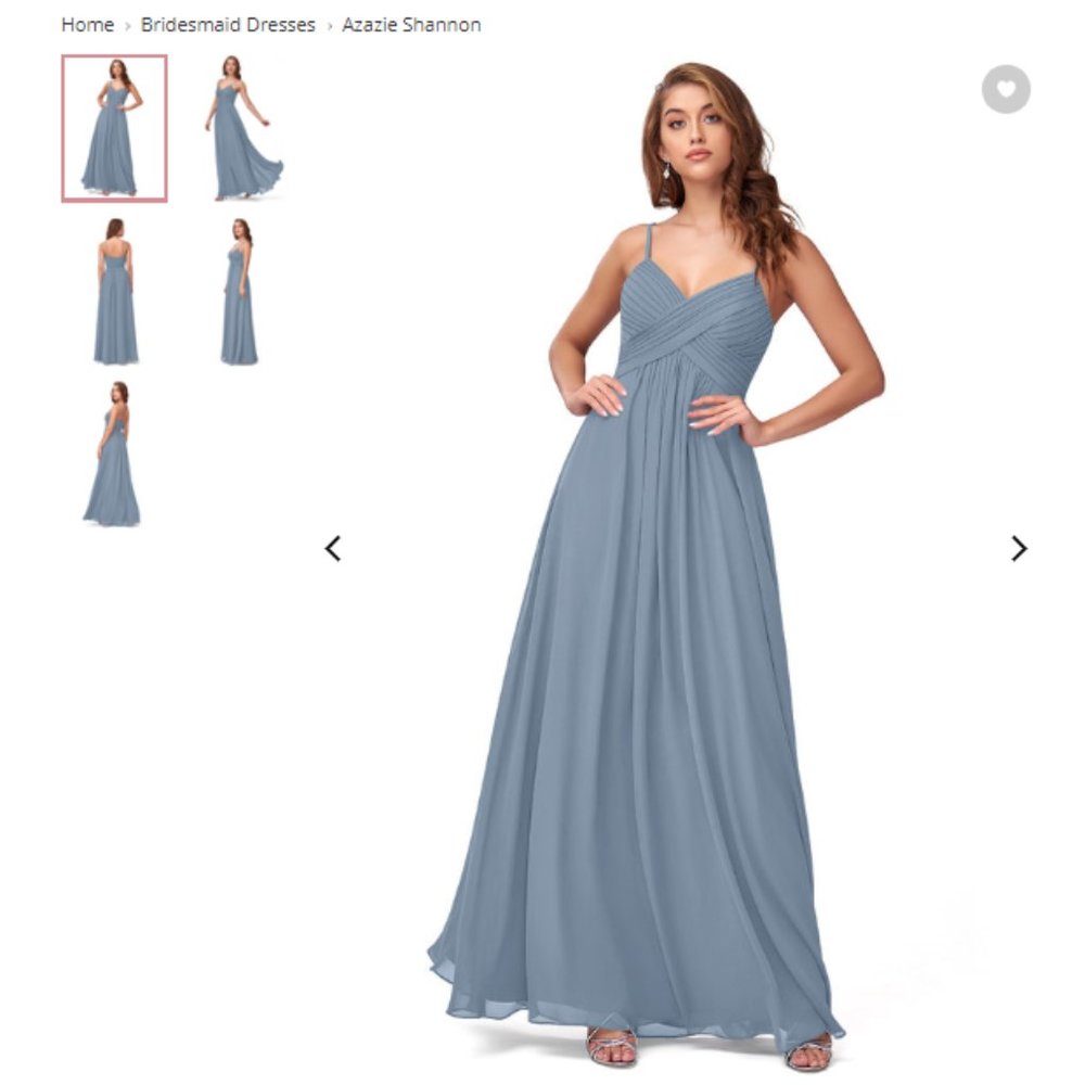 COPY - Azazie Shannon -- Dusty Blue Bridesmaid Dress